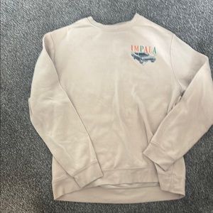 Chemistry Cream Sweatshirt with Ribbed Crew Neck